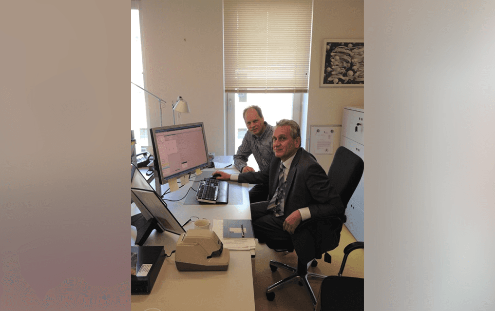 Arnould Kal en Kees van der Beek op kantoor 