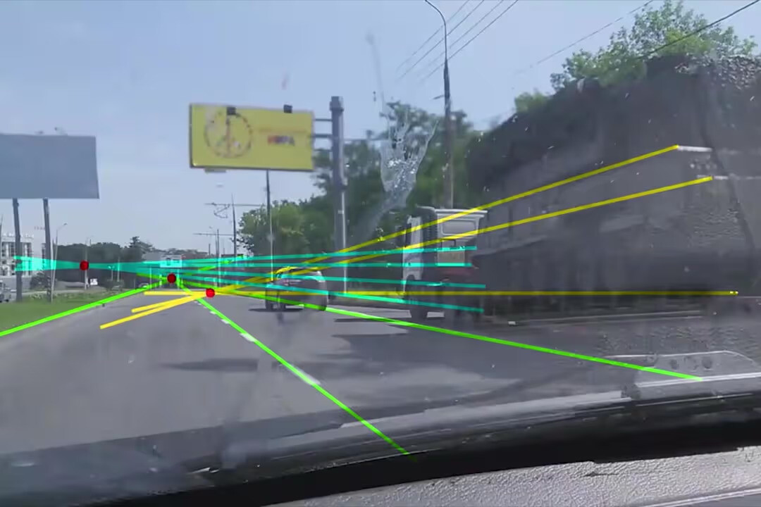 Lijnen getekend door de Russen om te beweren dat de beelden gemanipuleerd waren. 