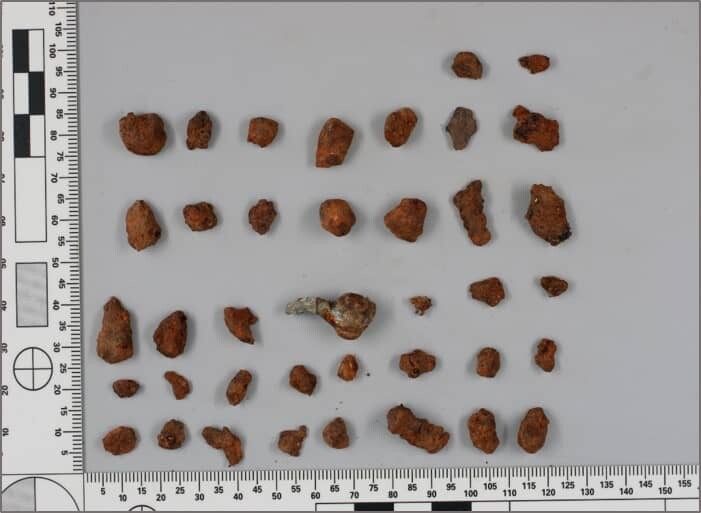 Metalen fragmenten uit de lichamen van de slachtoffers