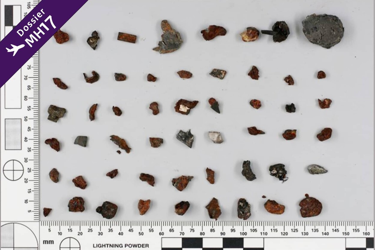 Aangetroffen metalen fragmenten in onderzoek MH17
