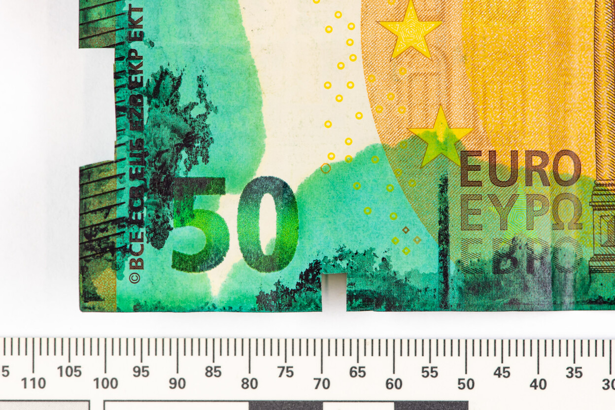 50 euro bankbiljet met groene veiligheidsinkt