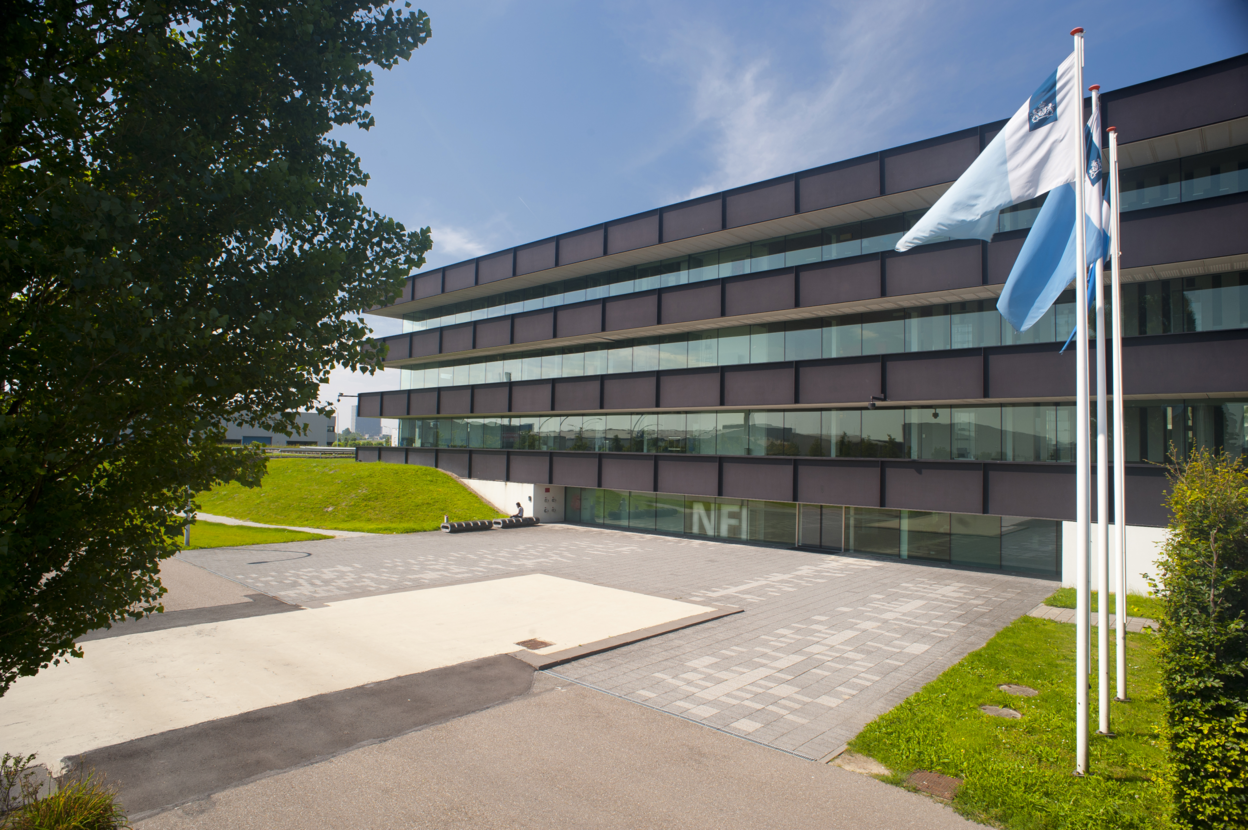 Voorkant van het nieuwe gebouw van het Nederlands Forensisch Instituut